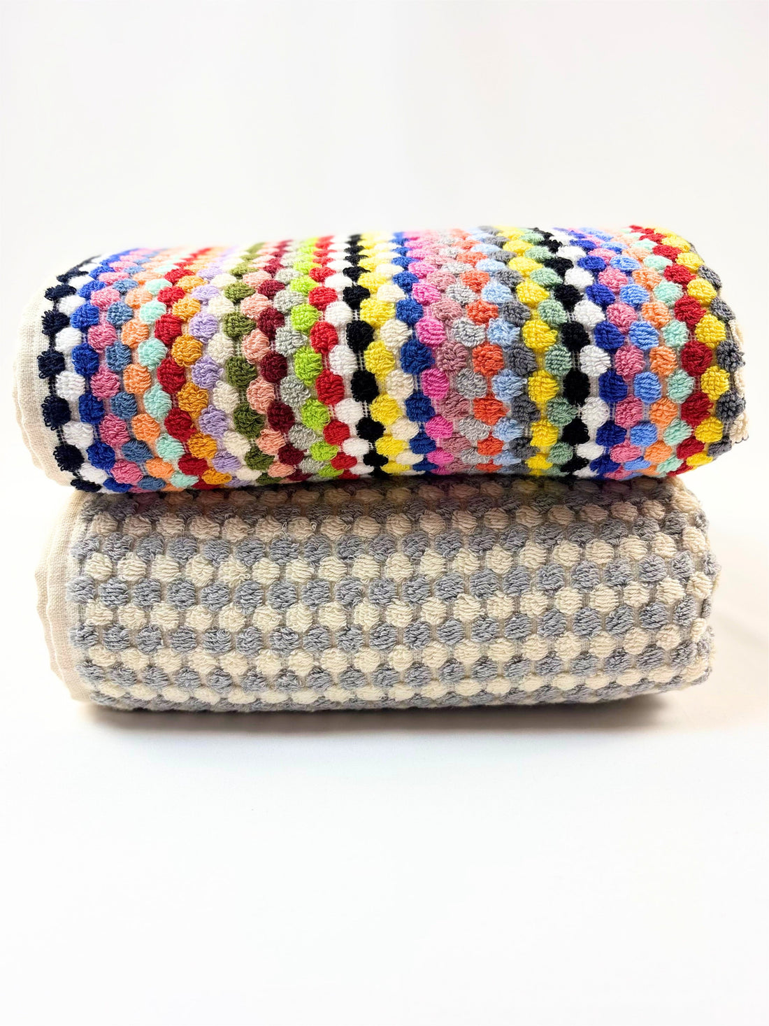 Folded Turkish cotton towels ready for care and use